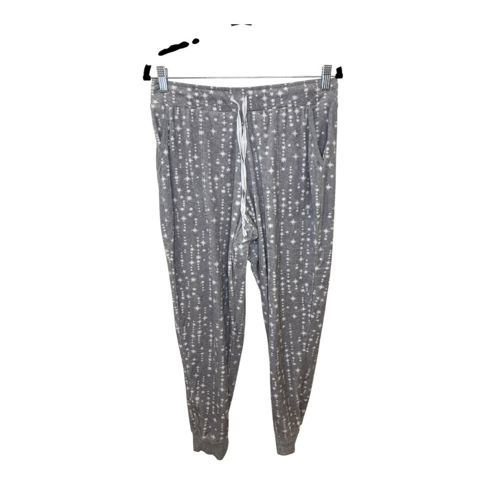 Nautica Gray Star Print Fleece Jogger Pajama Pants Lounge Sleepwear Medium
